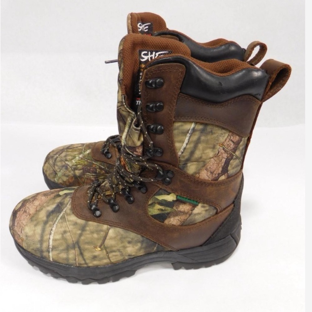 SHE Men's Forest Camouflage Hard Toe Hunting Boots Sz. 10M